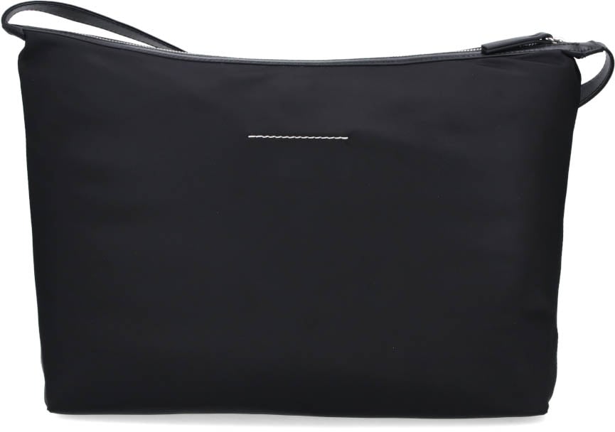 Maison Margiela Rectangular Nylon Crossbody Bag with Adjustable Leather Strap Zwart