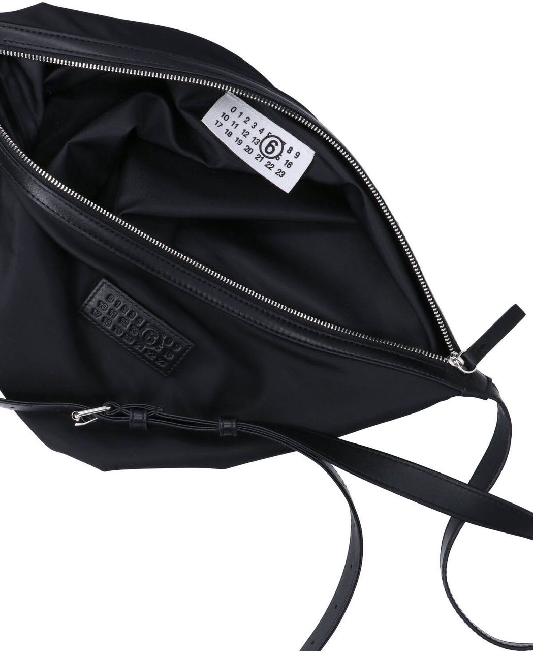 Maison Margiela Rectangular Nylon Crossbody Bag with Adjustable Leather Strap Zwart