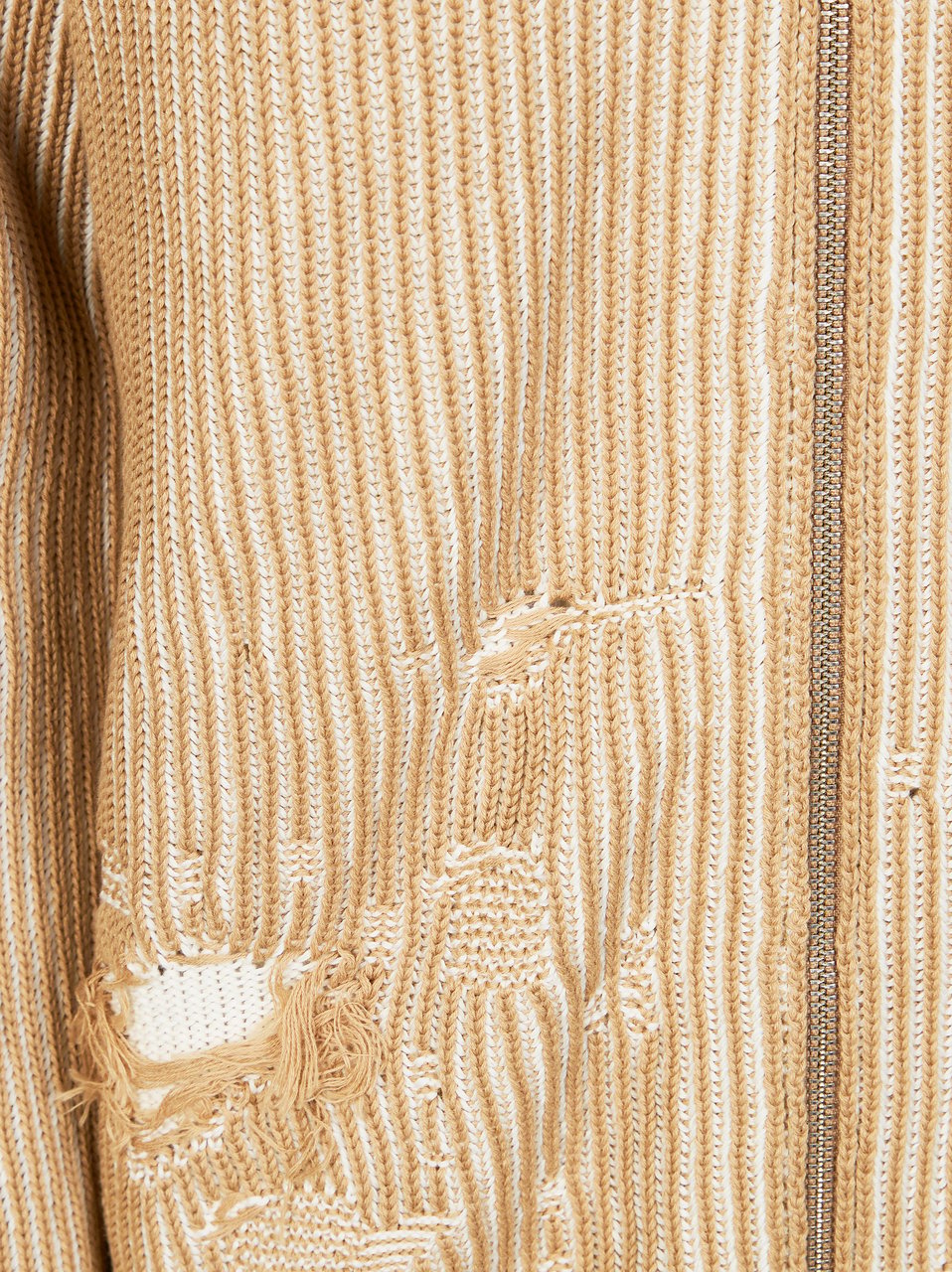 Maison Margiela Sports Jacket Ribbed Frayed Holes Jacket Neutraal