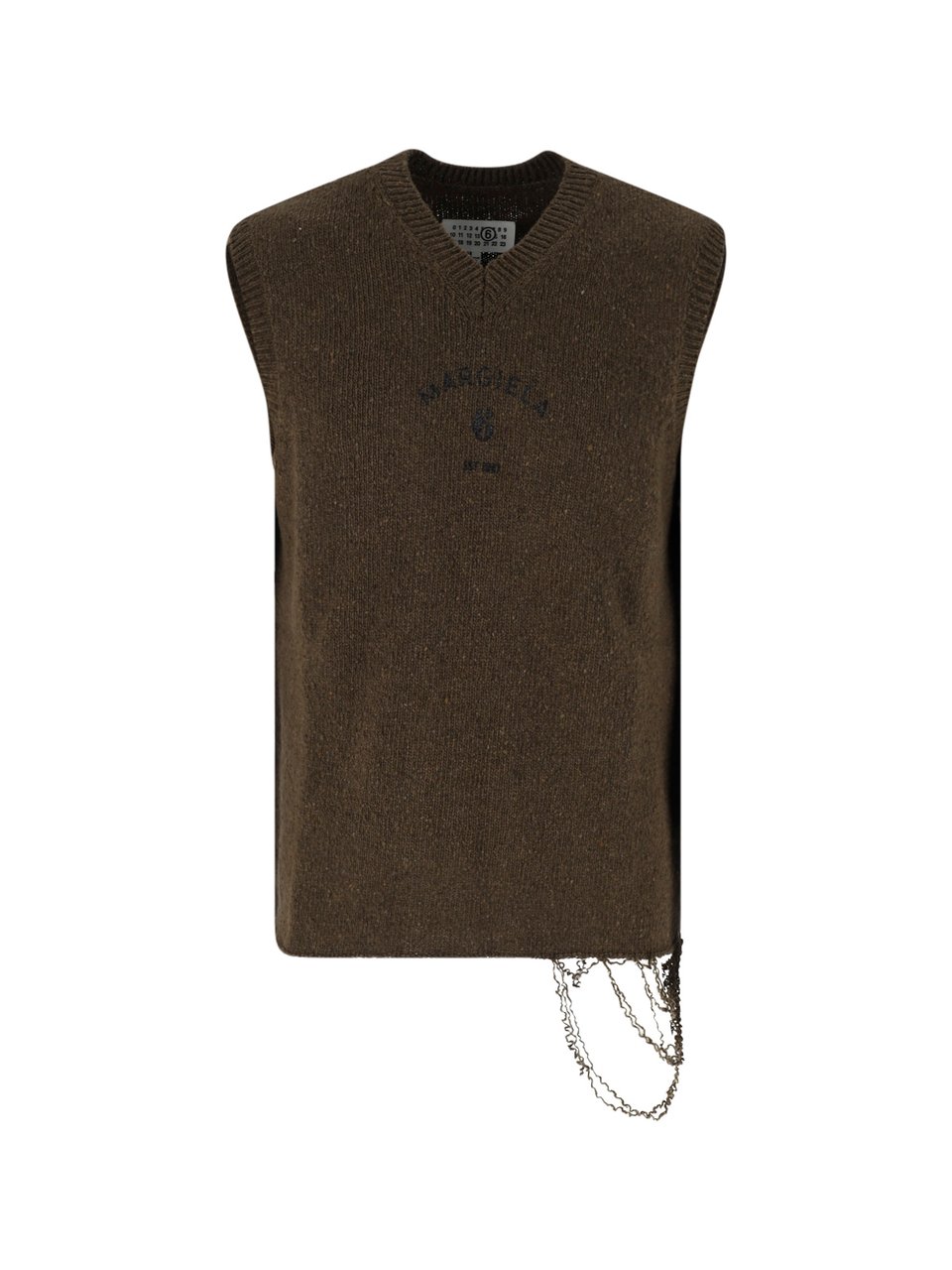 Maison Margiela Green Wool Destroyed Knit Vest Groen