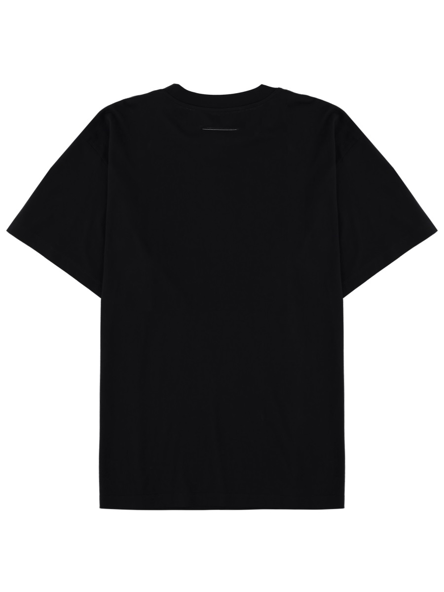 Maison Margiela Black Numeric Rectangular Patch T-Shirt Zwart