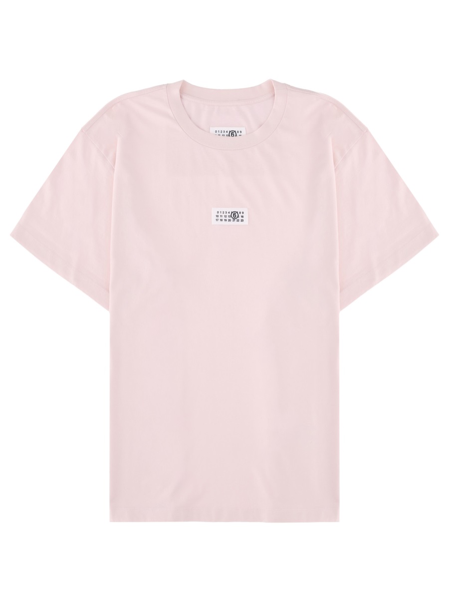 Maison Margiela Numeric Light Pink Patch T-Shirt Paars