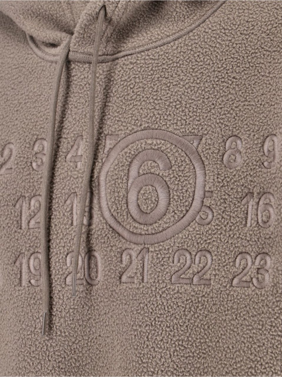 Maison Margiela Teddy Fabric Hoodie With Embroidered Mm6 Logo Bruin
