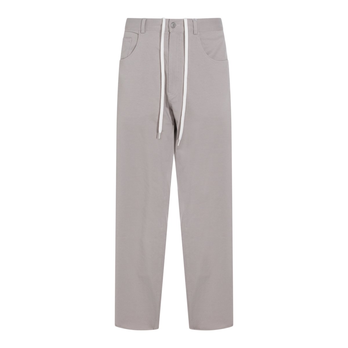 Maison Margiela Straight-Leg Trousers with Structured Waistband Grijs