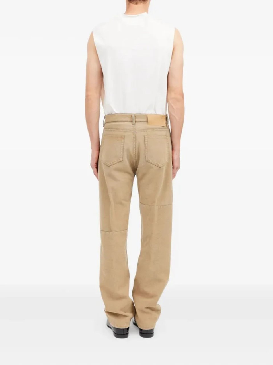 Maison Margiela Beige Knee Stitching Cotton Jeans Neutraal