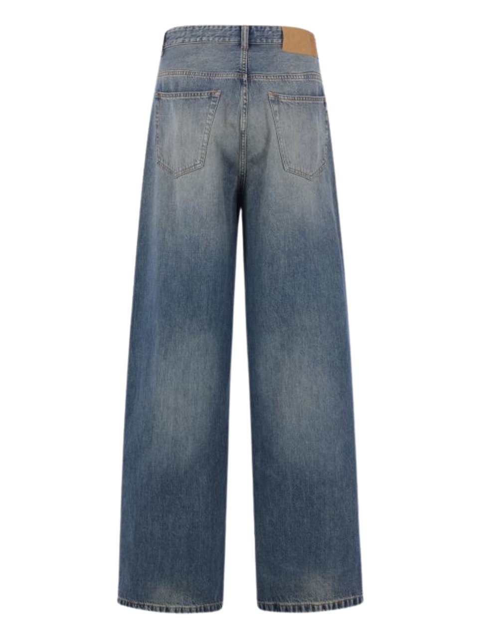Maison Margiela Blue Logo Patch Denim Wide-Leg Jeans Grijs
