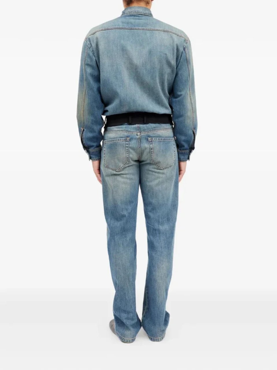 Maison Margiela Blue Reconstructed Waist Denim Jeans Blauw