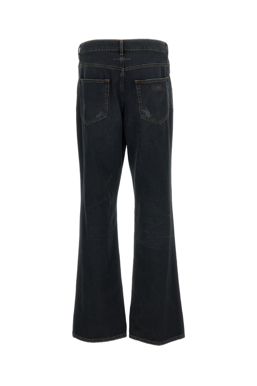 Maison Margiela Blue Straight-Leg Cutout Knee Jeans Blauw