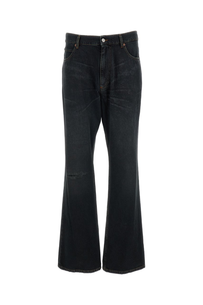 Maison Margiela Blue Straight-Leg Cutout Knee Jeans Blauw