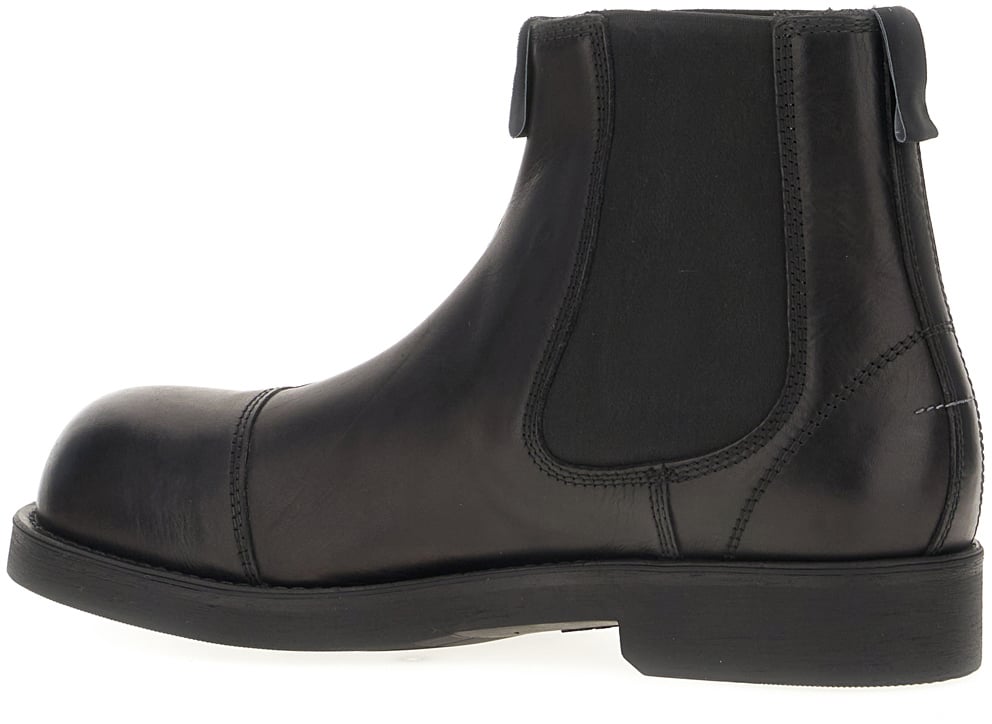Maison Margiela Mm6 Black leather ankle boots Zwart