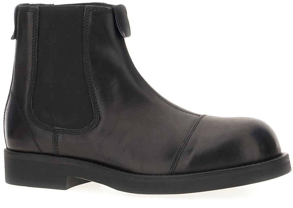 Maison Margiela Mm6 Black leather ankle boots Zwart