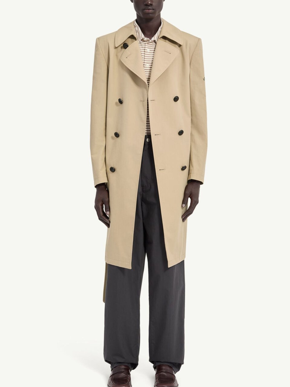 Maison Margiela Beige Belted Waist Cotton Trench Coat Neutraal