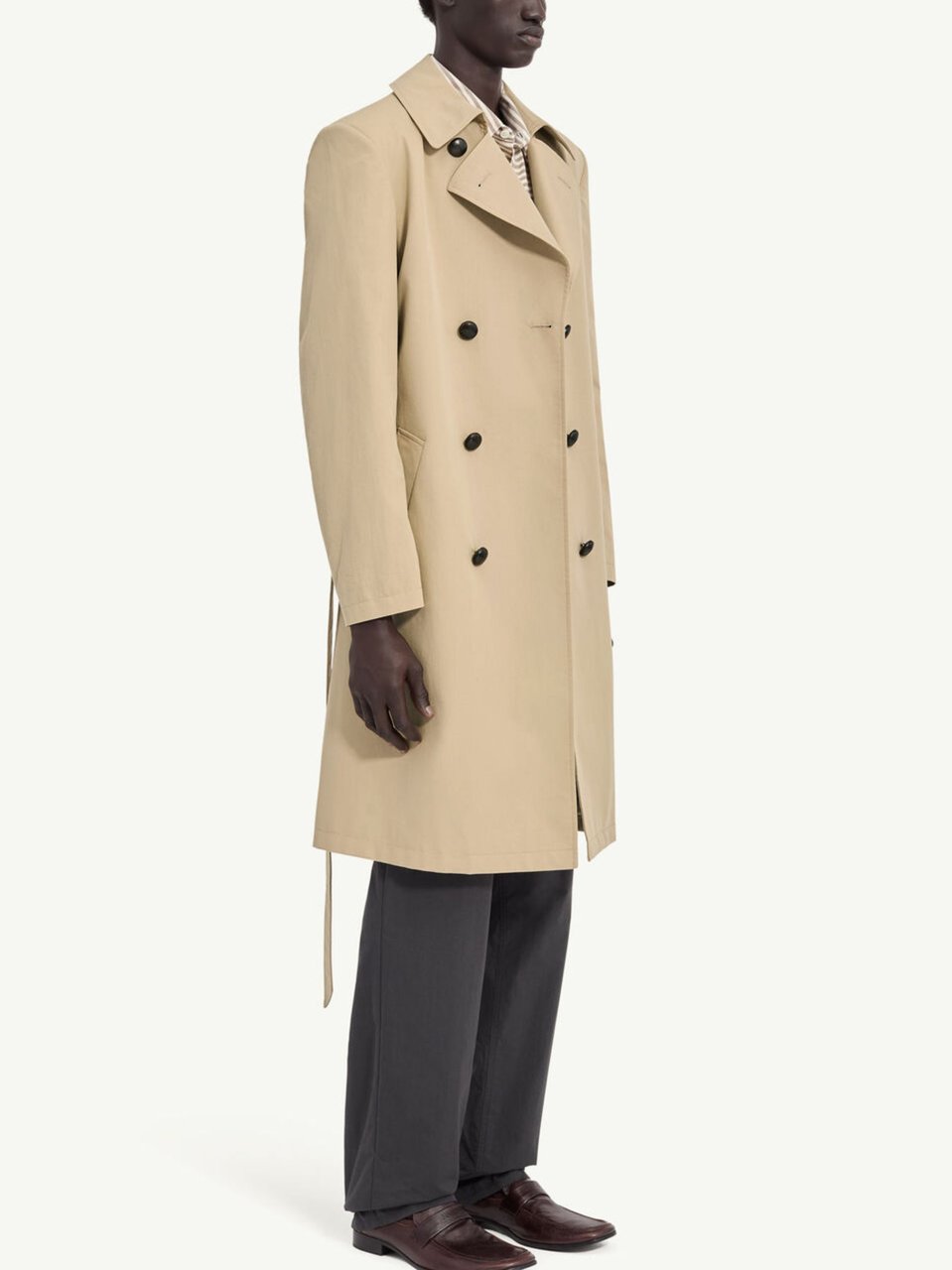 Maison Margiela Beige Belted Waist Cotton Trench Coat Neutraal