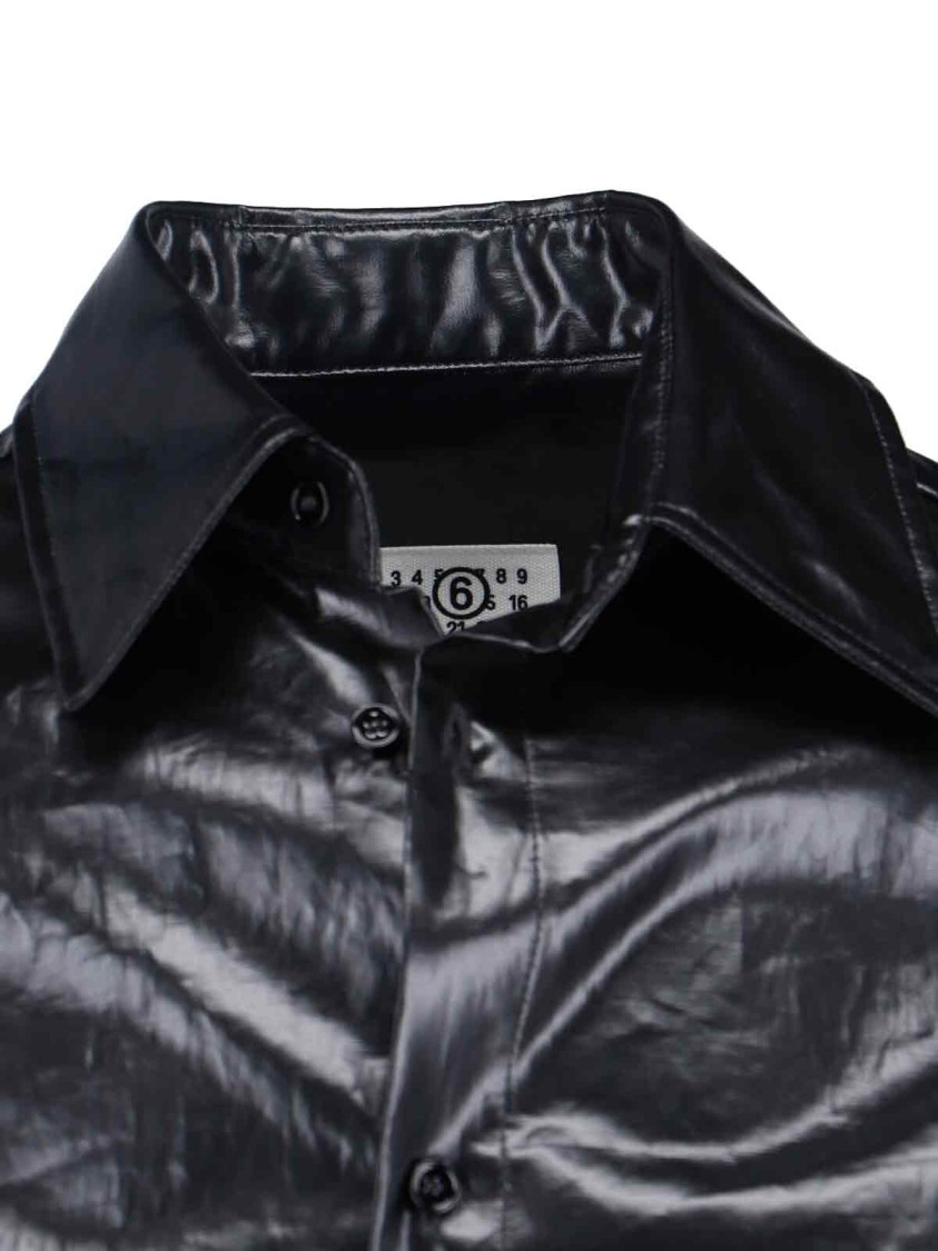 Maison Margiela Button-Up Black Shirt With Tailored Fit And Pointed Collar Zwart