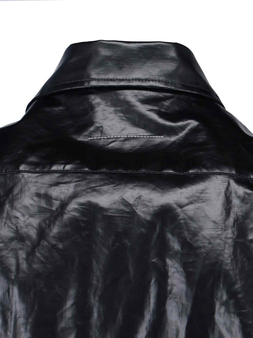 Maison Margiela Button-Up Black Shirt With Tailored Fit And Pointed Collar Zwart