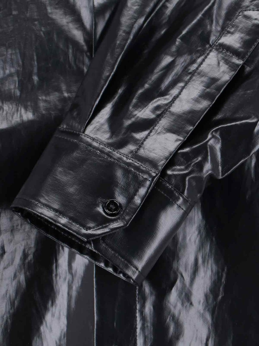 Maison Margiela Button-Up Black Shirt With Tailored Fit And Pointed Collar Zwart