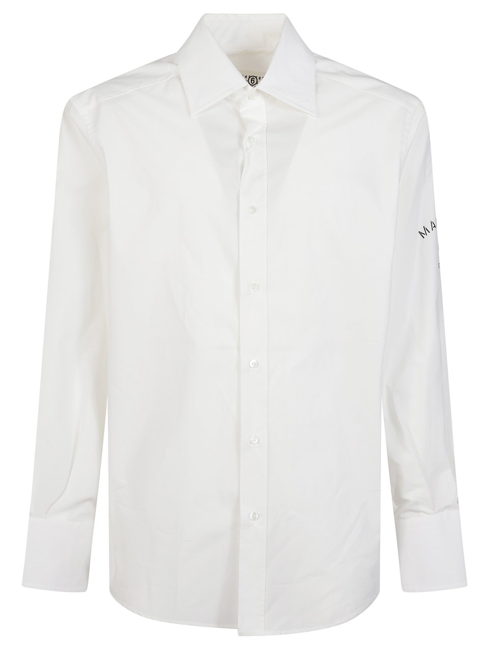 Maison Margiela White Left Sleeve Printed Cotton Shirt Wit