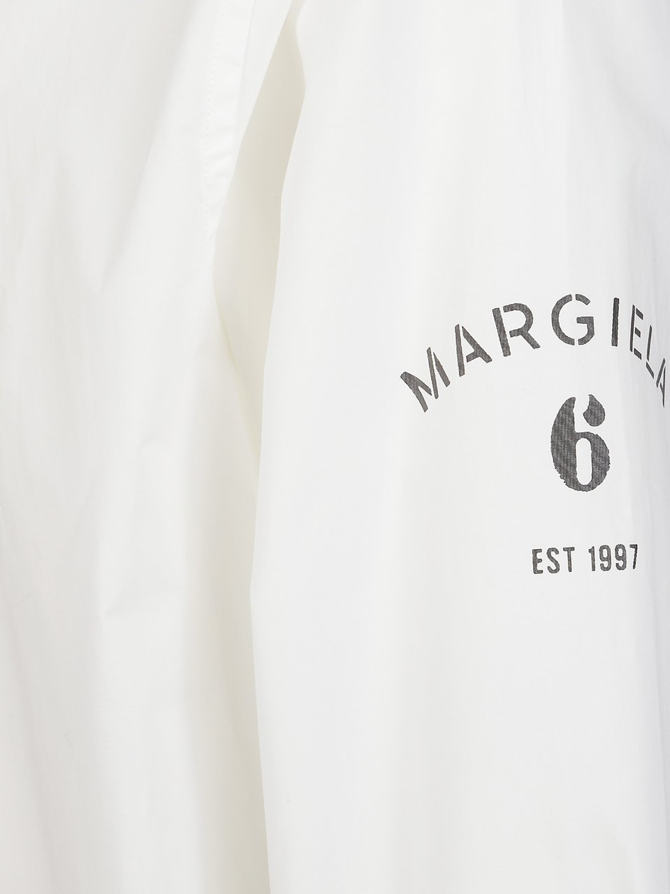 Maison Margiela White Left Sleeve Printed Cotton Shirt Wit