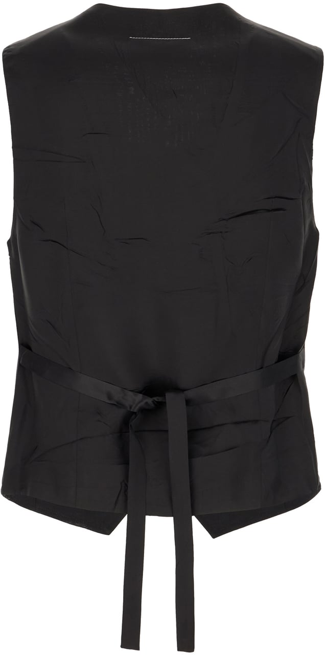 Maison Margiela Mm6 Black polyester blend vest Zwart