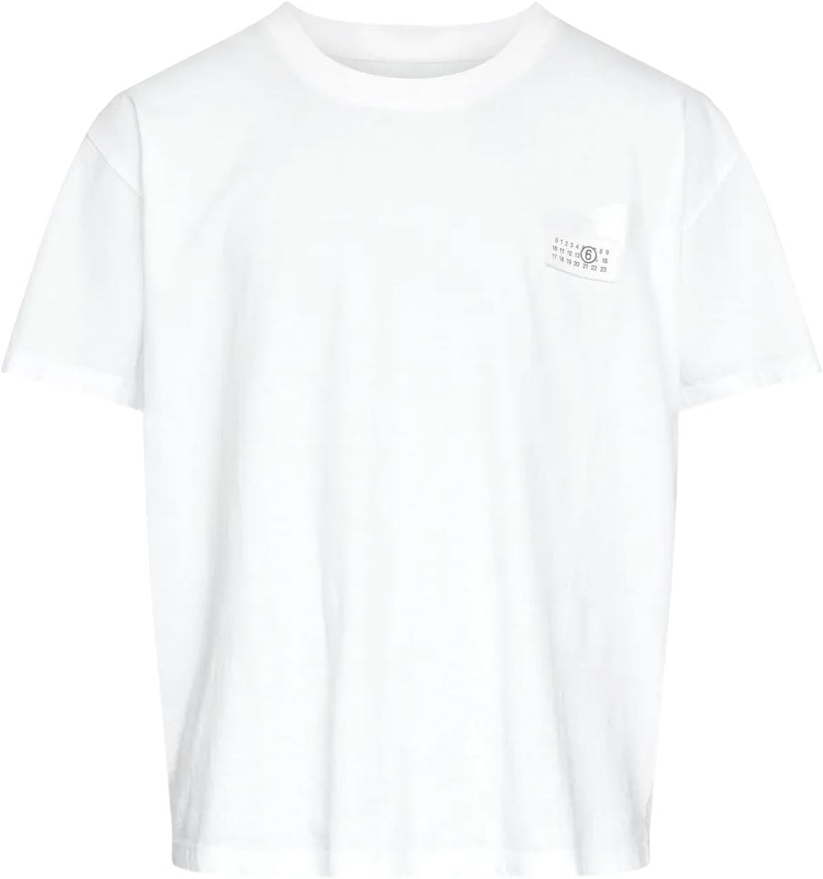 Maison Margiela Mm6 Numbers Logo T-shirt Wit