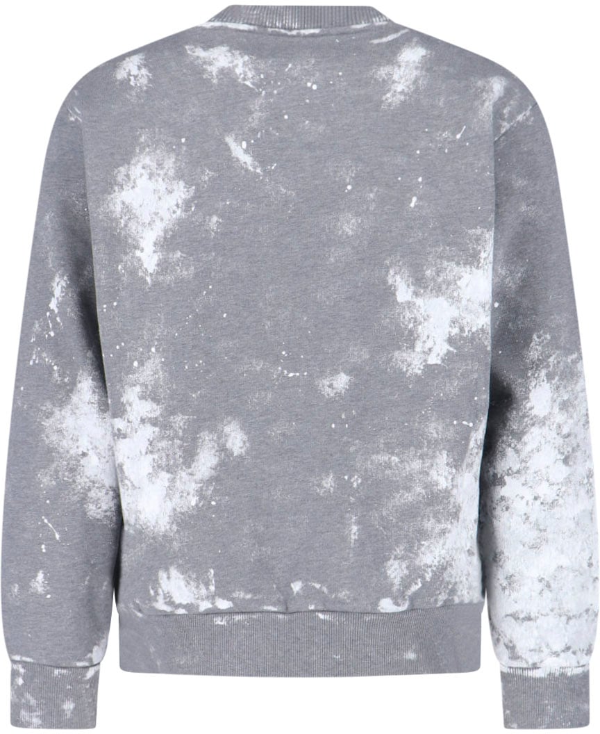 Maison Margiela Grey Tie-Dye Printed Logo Cotton Sweatshirt Grijs