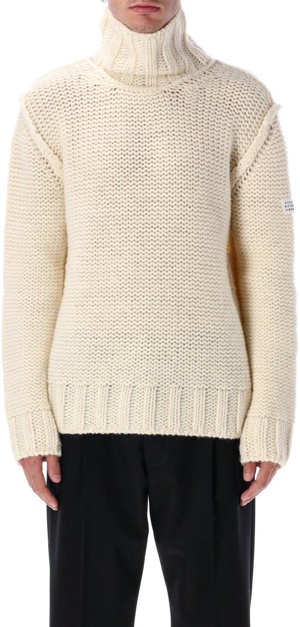 Maison Margiela High Neck Sweater Beige Beige