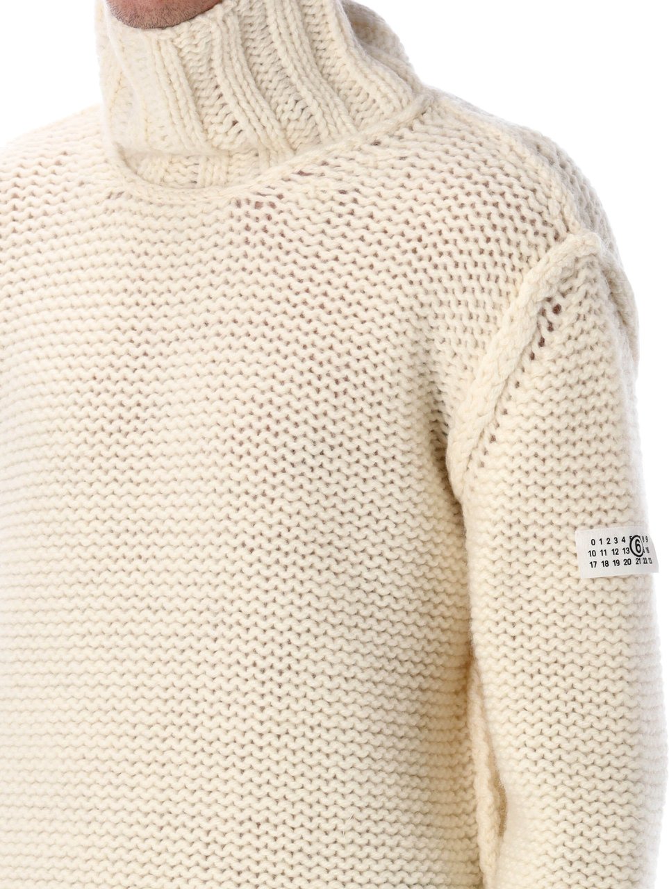 Maison Margiela High Neck Sweater Beige Beige