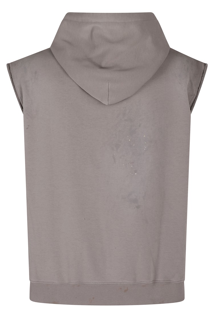 Maison Margiela Sleeveless Vintage Effect Sweat Jacket Grijs