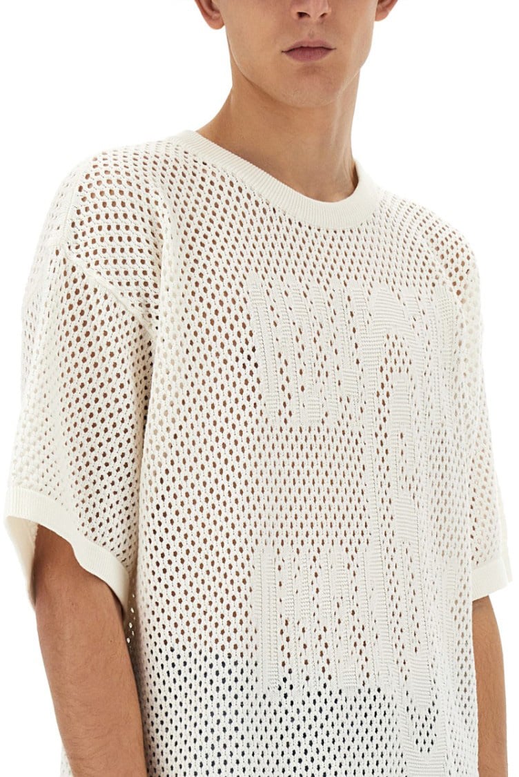 Maison Margiela Signature Logo T-Shirt In Italian Cotton Neutraal