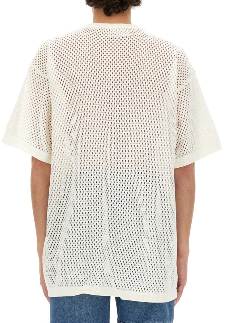 Maison Margiela Signature Logo T-Shirt In Italian Cotton Neutraal