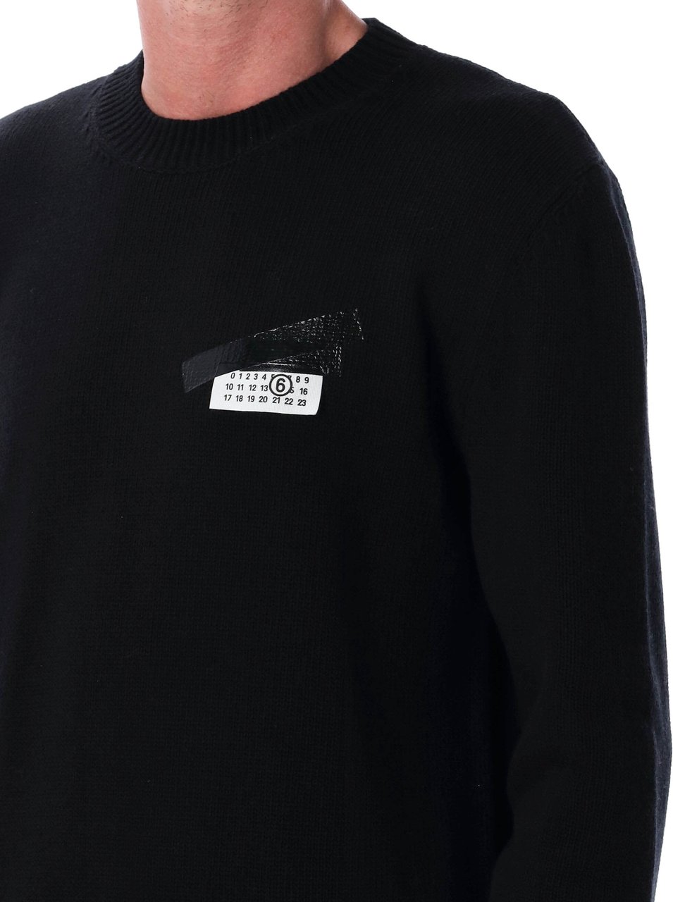 Maison Margiela Tape Logo Sweater Nero Zwart