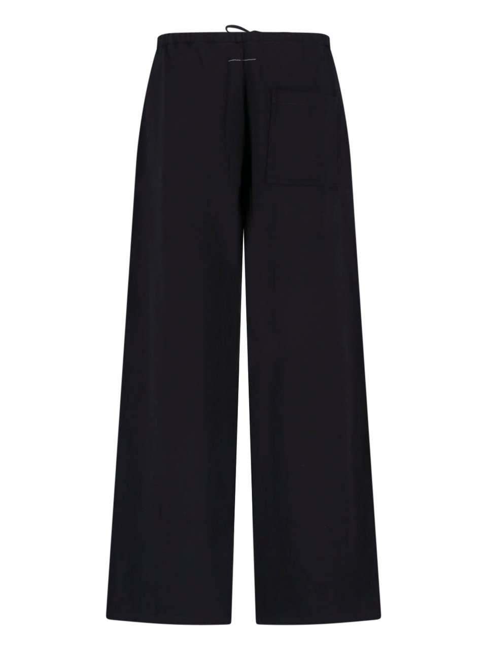 Maison Margiela Black Wide-Leg Drawstring Patch Trousers Zwart