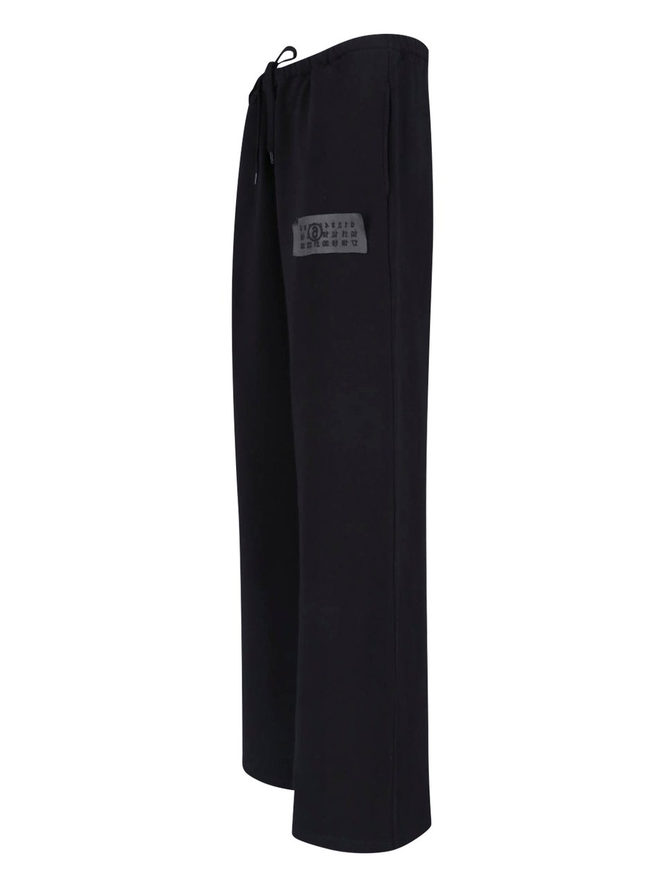 Maison Margiela Black Wide-Leg Drawstring Patch Trousers Zwart
