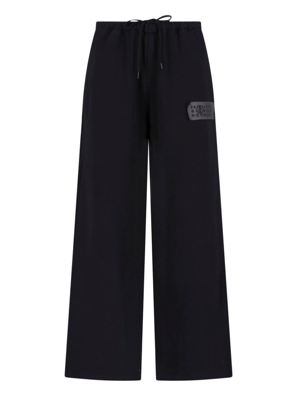 Maison Margiela Black Wide-Leg Drawstring Patch Trousers Zwart