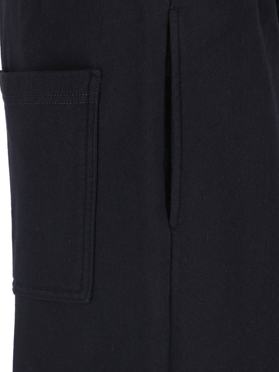 Maison Margiela Black Wide-Leg Drawstring Patch Trousers Zwart