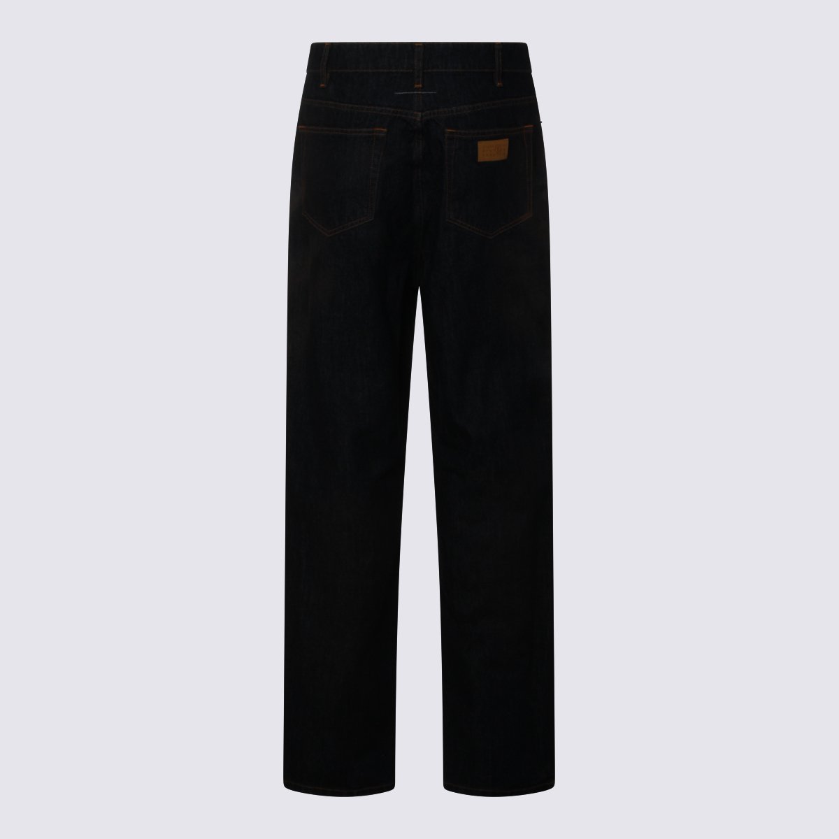 Maison Margiela Straight-Leg Denim Jeans With Dark Indigo Wash And Contrast Stitching Zwart