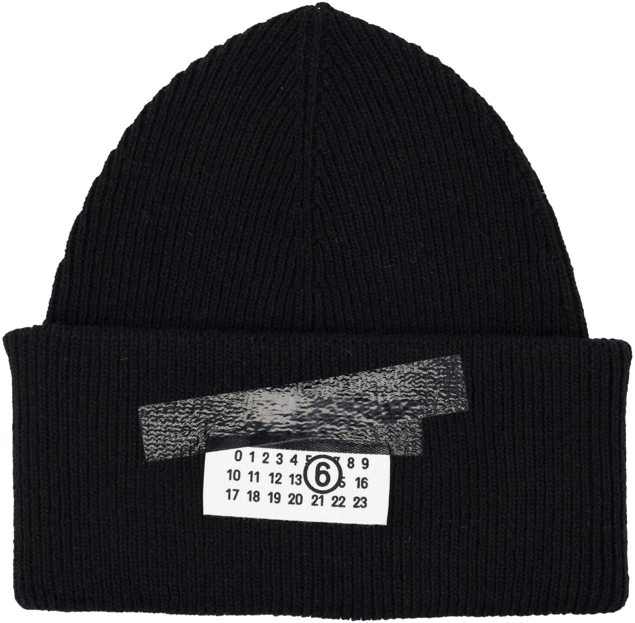 Maison Margiela Tape Logo Beanie Nero Zwart