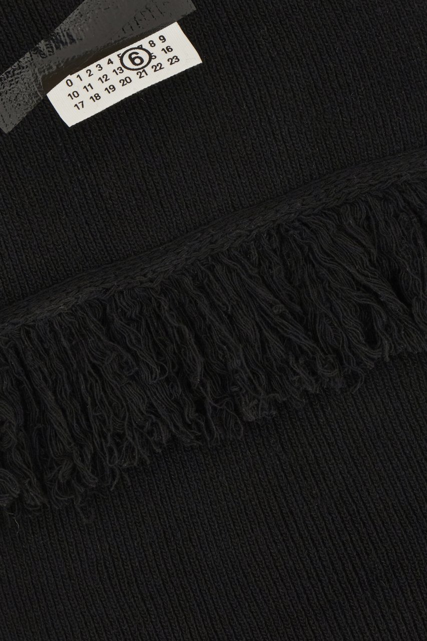 Maison Margiela Mm6 Black wool blend scarf Zwart