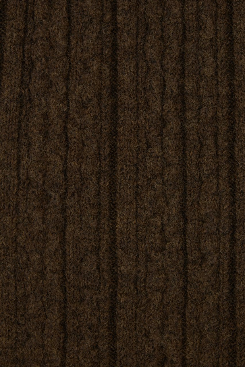 Maison Margiela Mm6 Chocolate stretch wool blend scarf Bruin