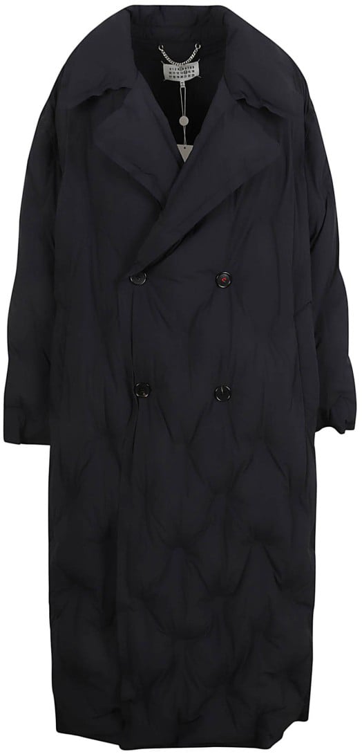 Maison Margiela Long Black Oversized Coat Zwart