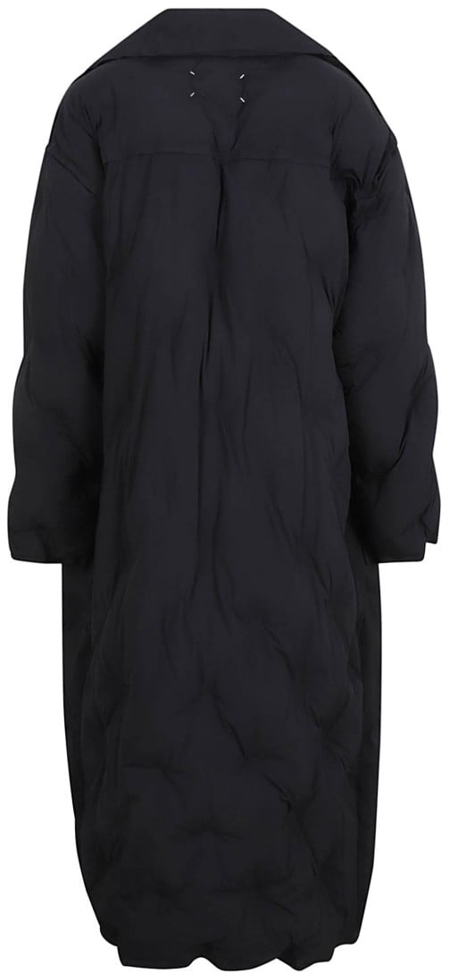 Maison Margiela Long Black Oversized Coat Zwart