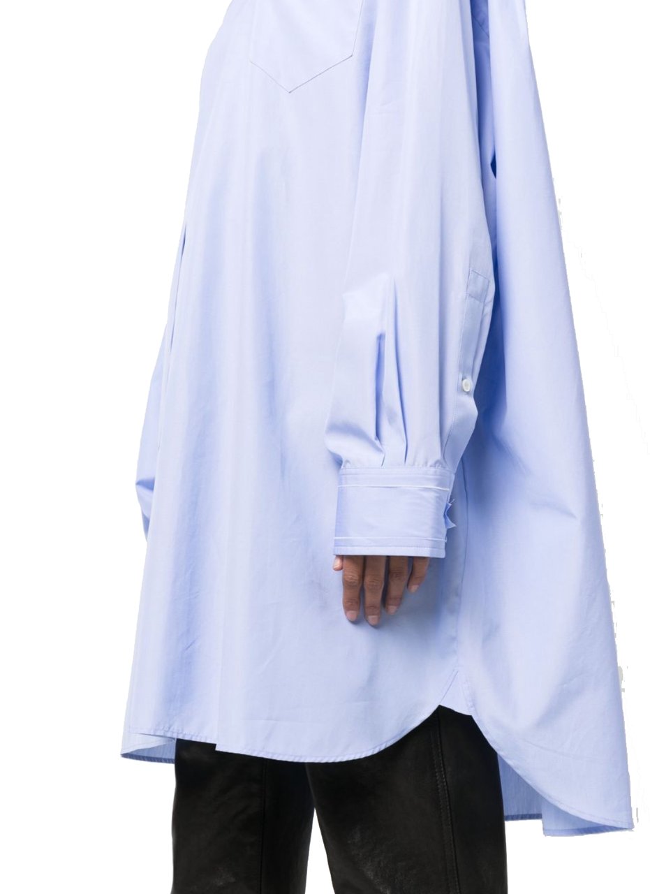 Maison Margiela Maison Margiela Oversized Shirt Blue Blauw