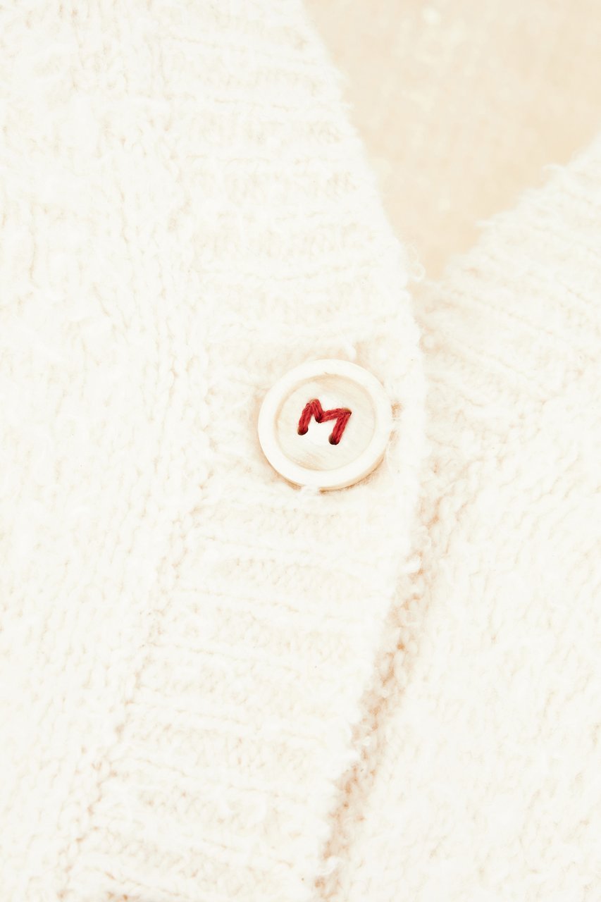 Maison Margiela Maison Margiela Ivory cotton blend oversize cardigan Neutraal