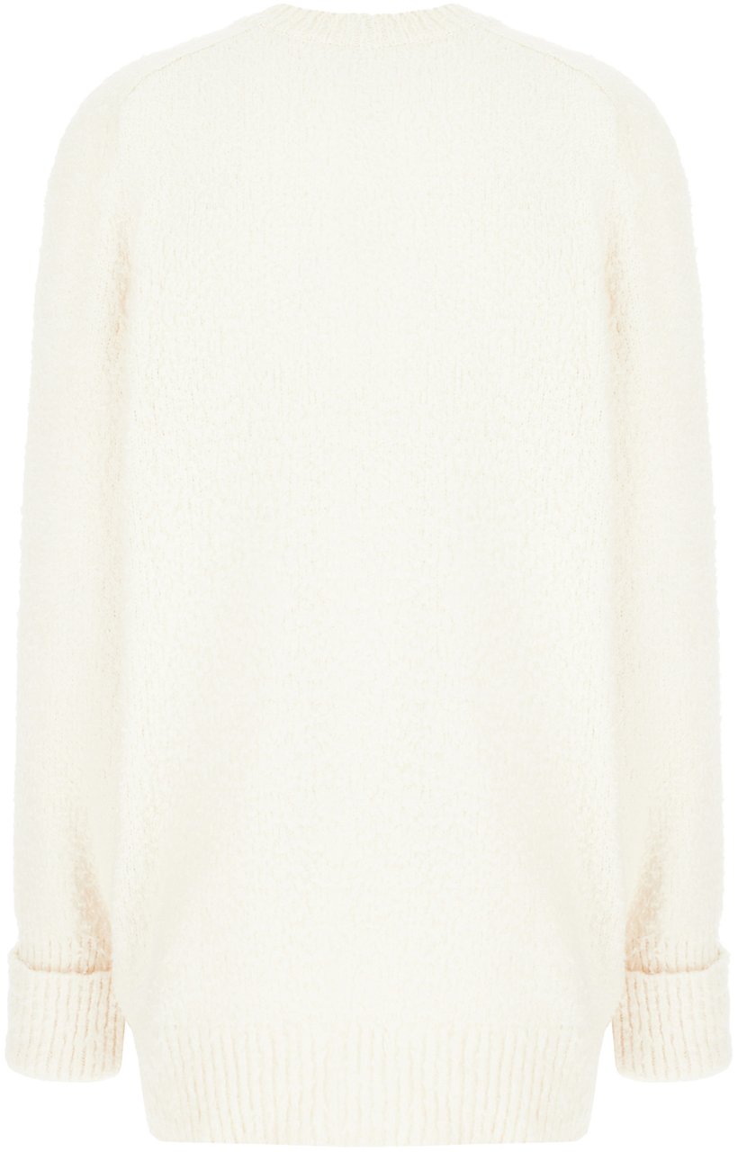 Maison Margiela Maison Margiela Ivory cotton blend oversize cardigan Neutraal