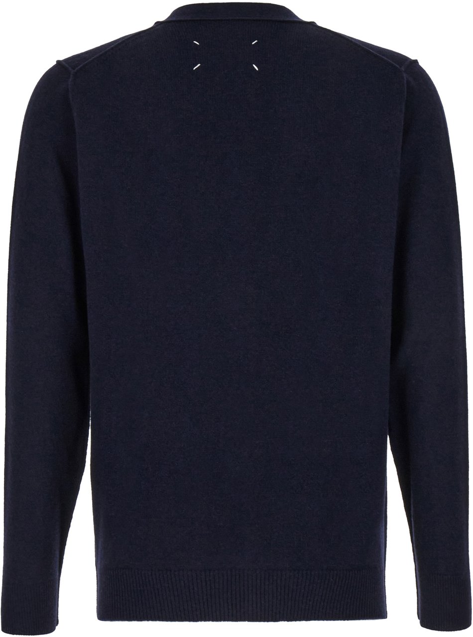 Maison Margiela Maison Margiela Midnight blue cashmere cardigan Blauw