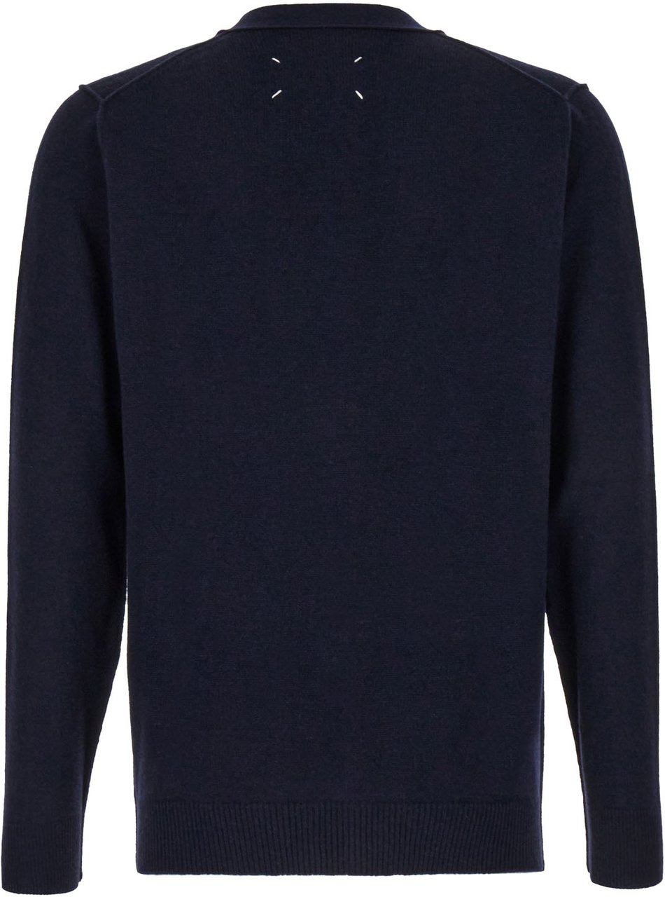Maison Margiela Maison Margiela Midnight blue cashmere cardigan Blauw