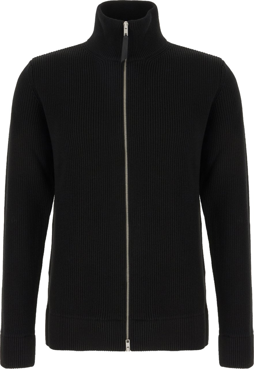 Maison Margiela Black wool blend cardigan Zwart