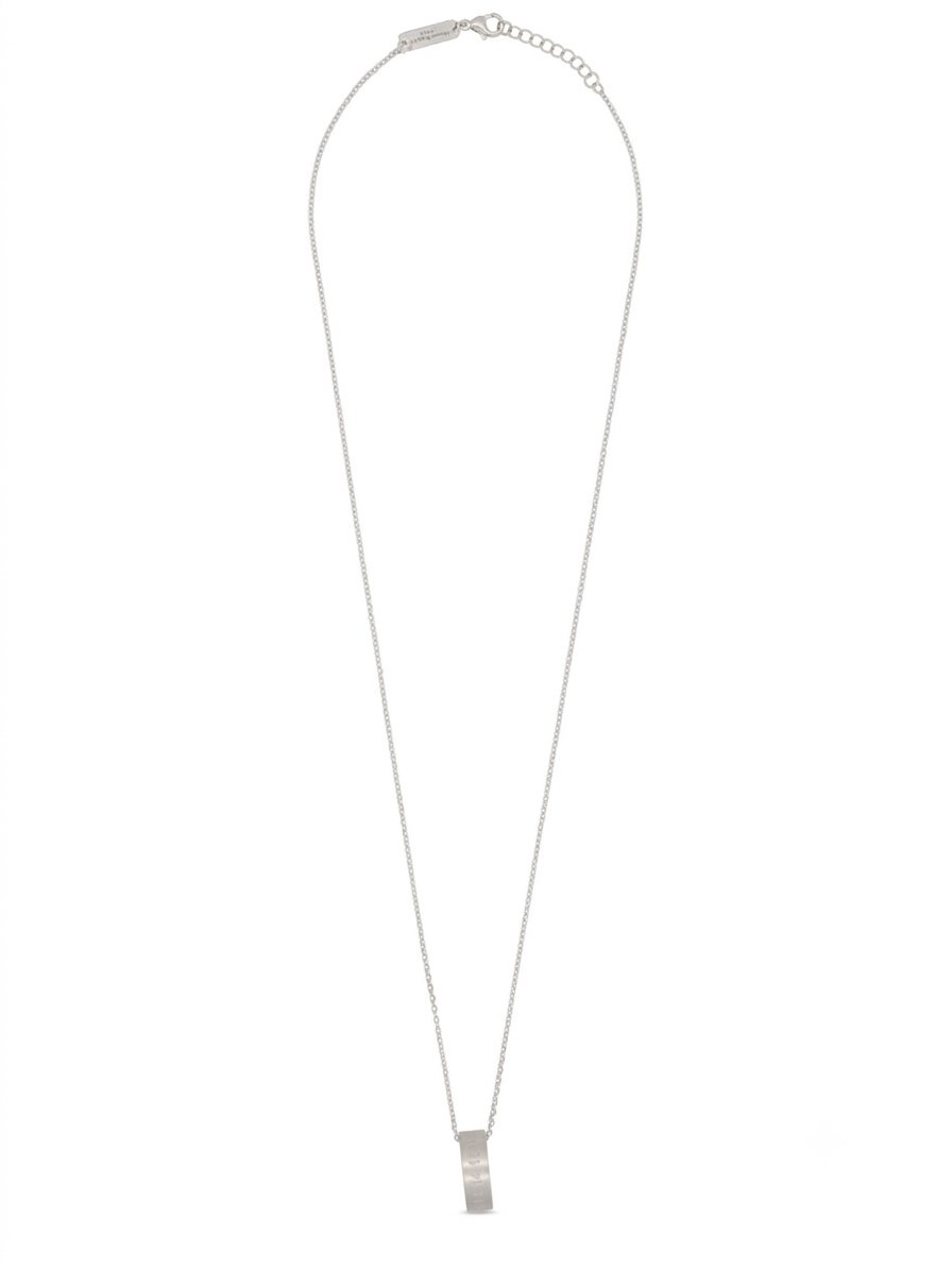 Maison Margiela Polished Brass Necklace with Curved Pendant Rood