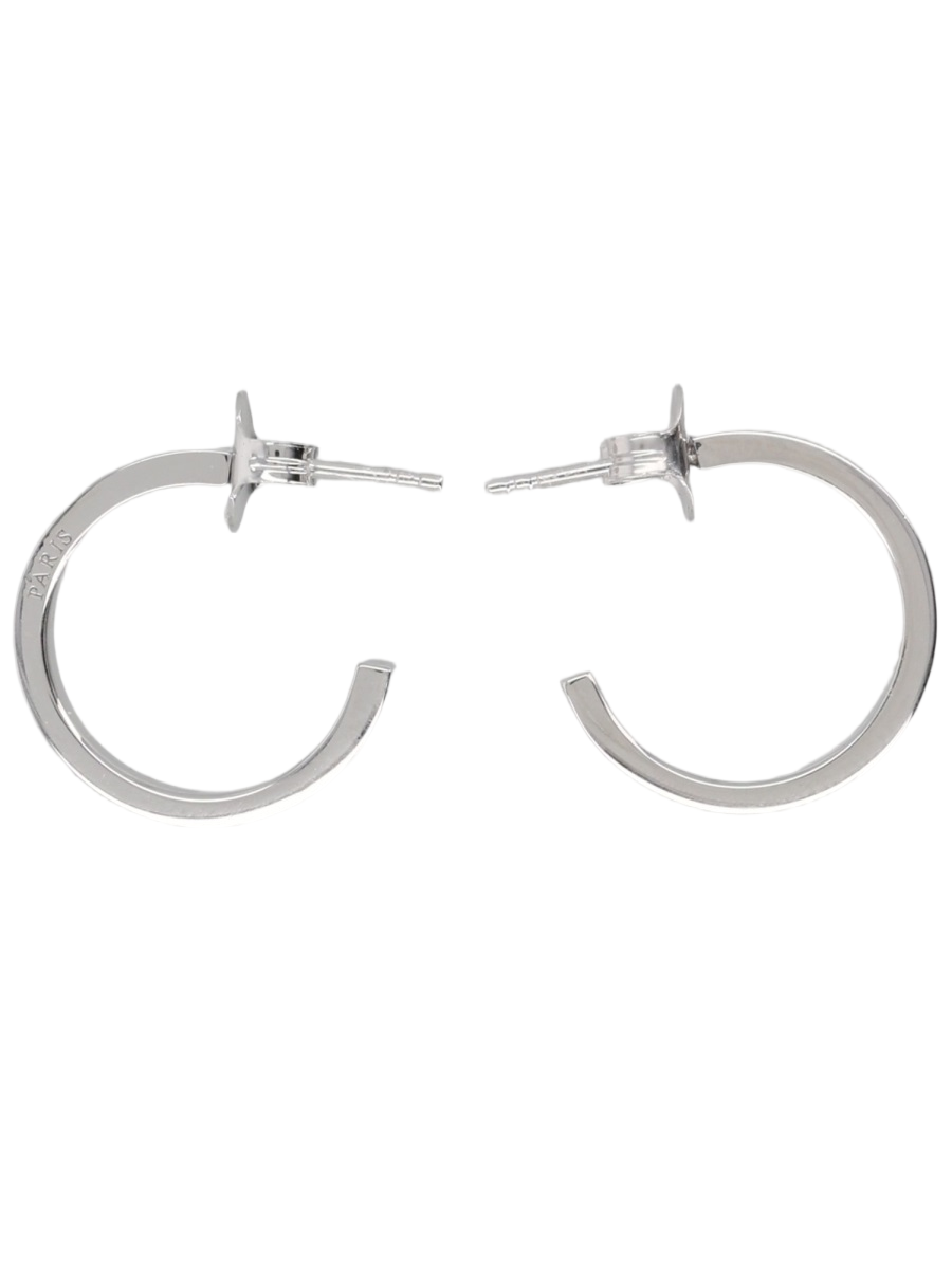 Maison Margiela Polished Silver-tone Hoop Earrings with Engraved Detail Wit