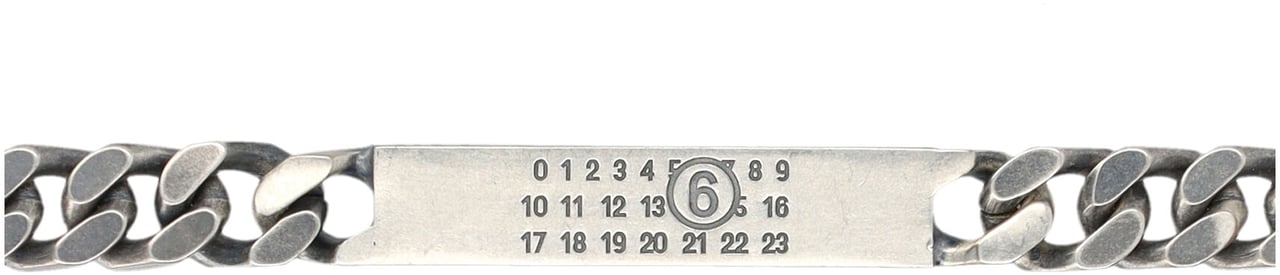 Maison Margiela Minimal Logo Id Tag Necklace Argento Zilver